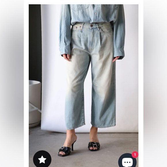 R13 cropped wide leg; multiple styling options 4 effortless cool. LIGHT wash - Picture 8 of 16